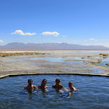 Chilling in a hotsprings on the edge of Salar de Chalviri... not too bad