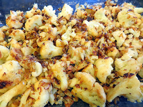 Cauliflower with Manchego and Almond Sauce Recipe - pan fried cauliflower with the onion