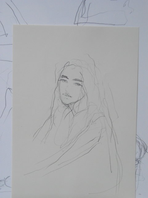 Sketch drawing of Eve Delf