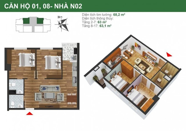 Mặt bằng căn hộ 1,8 Mặt bằng căn hộ 1,8