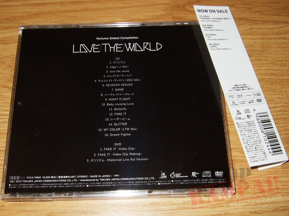 J Pop Kampai Cd Packaging Perfume Perfume Global Compilation Love The World Cd Dvd