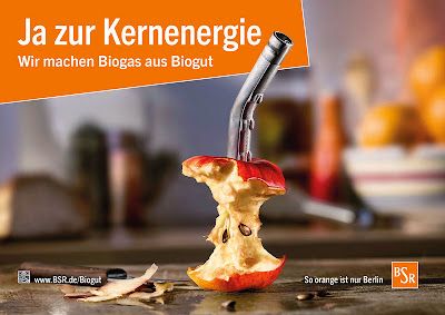 Berlin. Plakat promujący wykorzystanie biometanu dla pojazdów Berlin. Plakat promujący wykorzystanie biometanu dla pojazdów