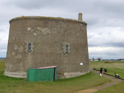 Martello Tower on Felixstowe Ferry Golf Course with another in the background