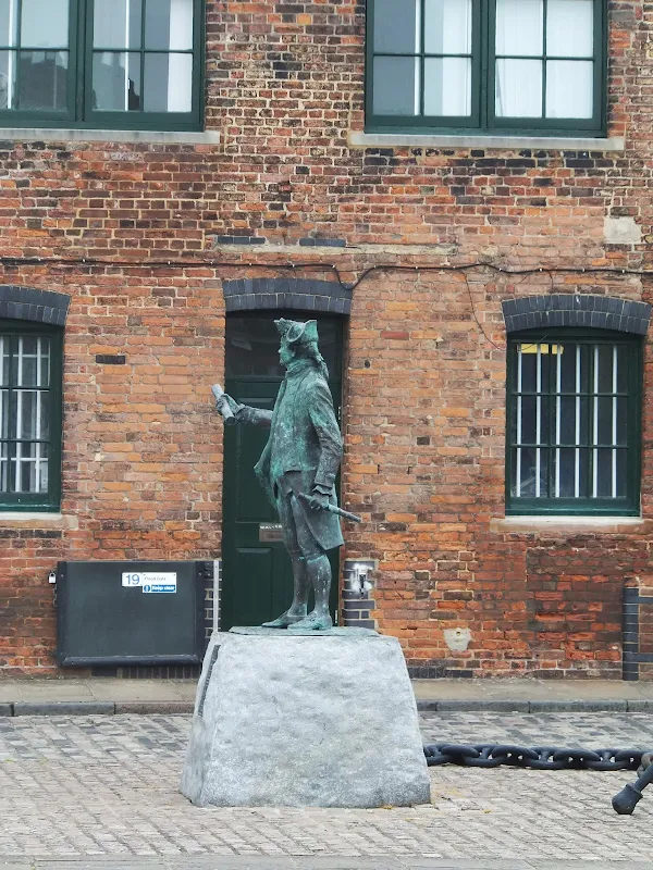 Statue of George Vancouver - an officer in the British Royal Navy, best known for his Vancouver Expedition maritime exploration