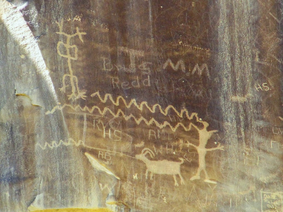 Petroglyphs and cowboy inscriptions