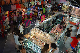 watches, bags, and other items being sold at Dongmen in Shenzhen, China