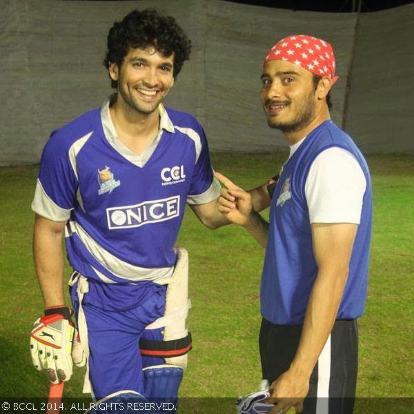 Diganth and Sunil Rao during a practice session at the Mahadevpura Aditya Grounds in Bangalore. 