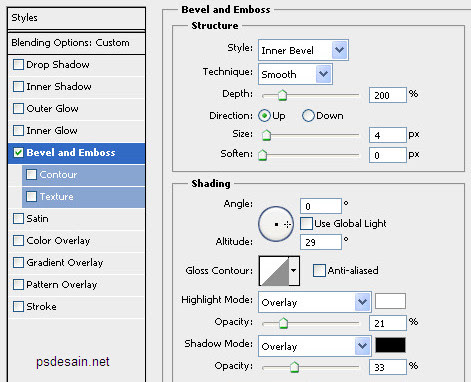 Bevel and Emboss