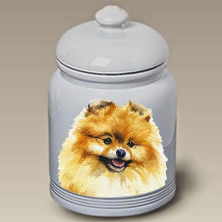  Pomeranian Dog Cookie Jar by Barbara Van Vliet
