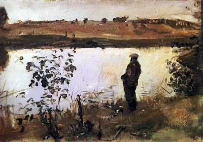 Valentin Serov - Artist Konstantin Korovin on the river bank. 1905