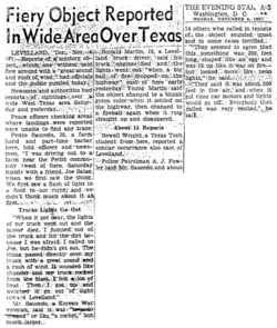 Levelland Texas Ufo Sighting Vehicle Interference Multiple Witnesses 1957