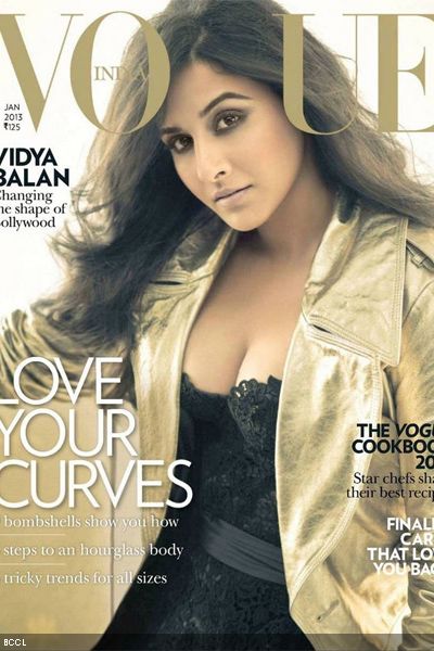 The first month of 2013 saw a bevy of beauties strike arresting pose on the cover of distinguished magazines. Here's a look at some of the hottest one's:  Bollywood star Vidya Balan flaunts her clevage on the cover of Vogue India.