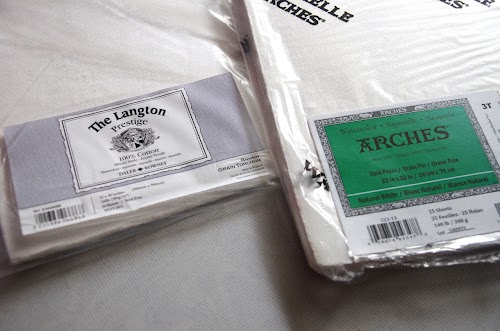 100% cotton watercolour papers - Langton Prestige Rough (300 gsm) and Arches Cold Press (300gsm)