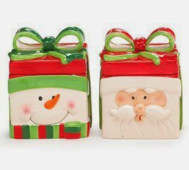  Set of 2 Cheerful Charlie Snowman  &  Santa Cookie Jars