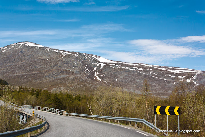 норвегия.дорога в трумсе