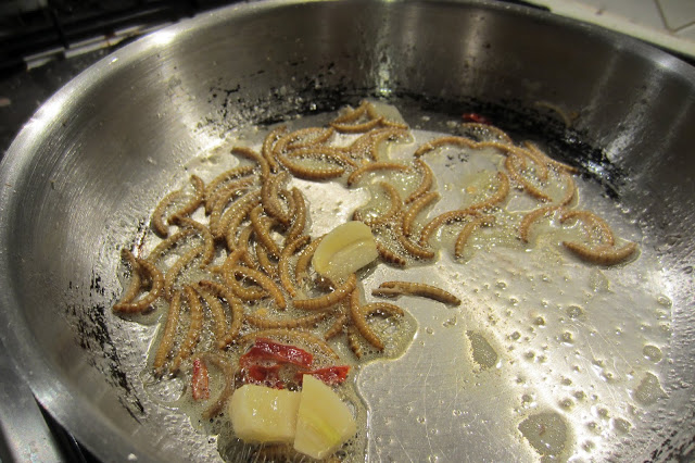 frying mealworms in butter