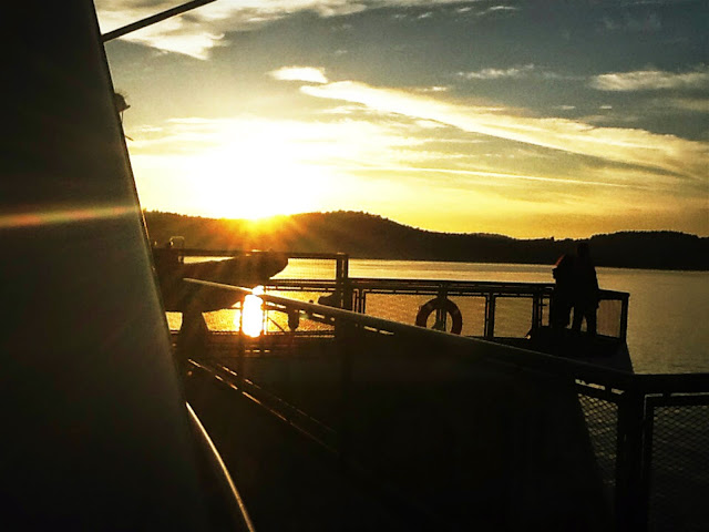 Sunset just out of Friday Harbor on the Ferry to Orcas Island.