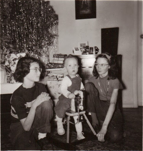 Russ Crites and Sisters - Christmas, 1951
