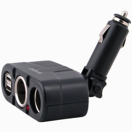 Daffodil CAP104 Universal Car Socket Splitter - 12/24V Power Adaptor - Twin Cigarette Lighter Socket with 2 USB Ports - Dual Charging Device for Drivers