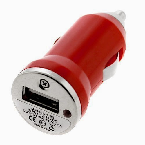  Mini USB Car Charger Vehicle Power Adapter - Red for Apple iPhone 4 4G 16GB / 32GB 4th Generation