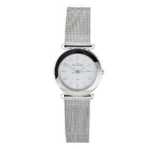  Skagen Women's O107SSSC Quartz Stainless Steel Silver Dial Watch