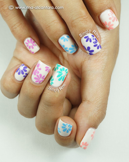 Floral Pastel Nail Art Design
