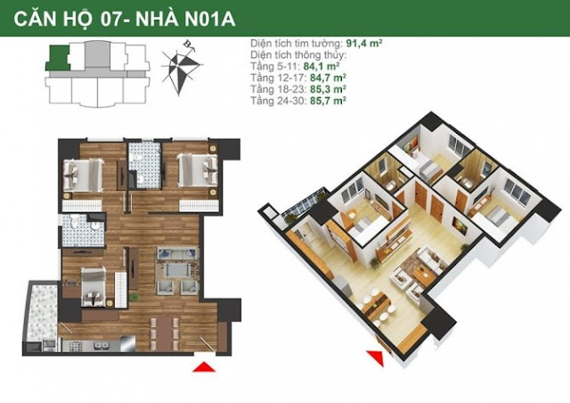 Mặt bằng căn hộ 7 Mặt bằng căn hộ 7