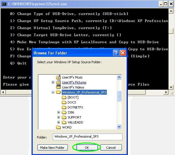 locate windows xp folder