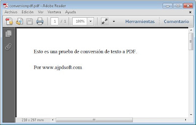 AjpdSoft Convertir Texto a PDF