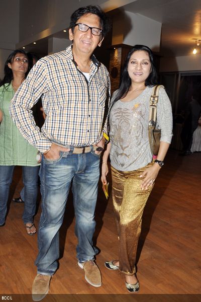 Jolly couple Kailash and Aarti Surendranath during the special screening of the play 'Blame It On Yashraj', held at St. Andrews auditorium in Mumbai.