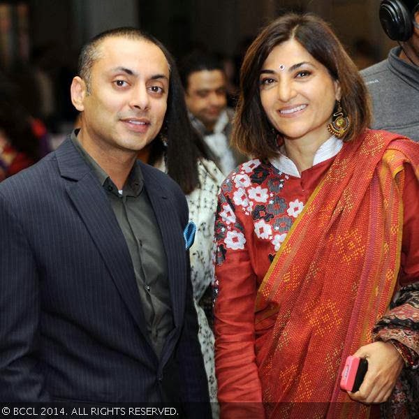 Vikrum Baidyanath with Ambika Shukla at the book launch party of Times Food and Nightlife Guide, Delhi, 2014, held at hotel ITC Maurya, New Delhi, on January 27, 2014.
