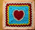 Free crochet pattern - Center Heart Square 12"