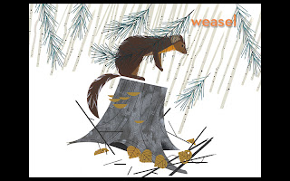Hide and seek with Charley Harper weasel+peekaboo Hide and seek with Charley Harper