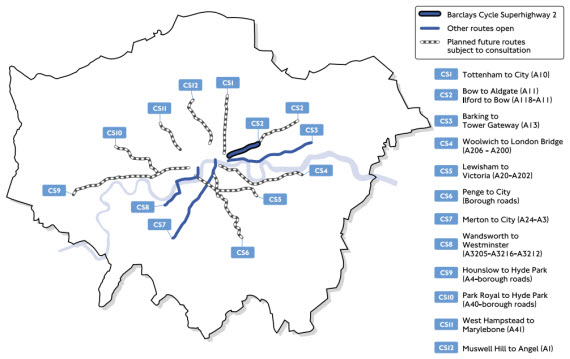 Los carriles bici de Londres invadirán zonas peatonales para evitar paradas de autobús
