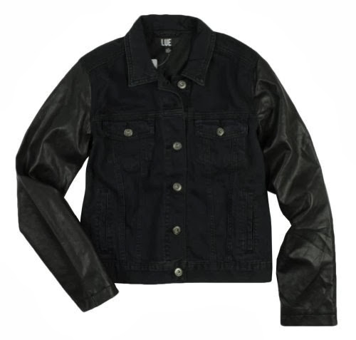 Lue Womens Lue Denim Faux Leather Jean Jacket Outerwear - 001 - ~ Plus ...