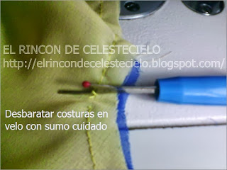 Cuidado al desbaratar costuras en velo, chiffon y otras