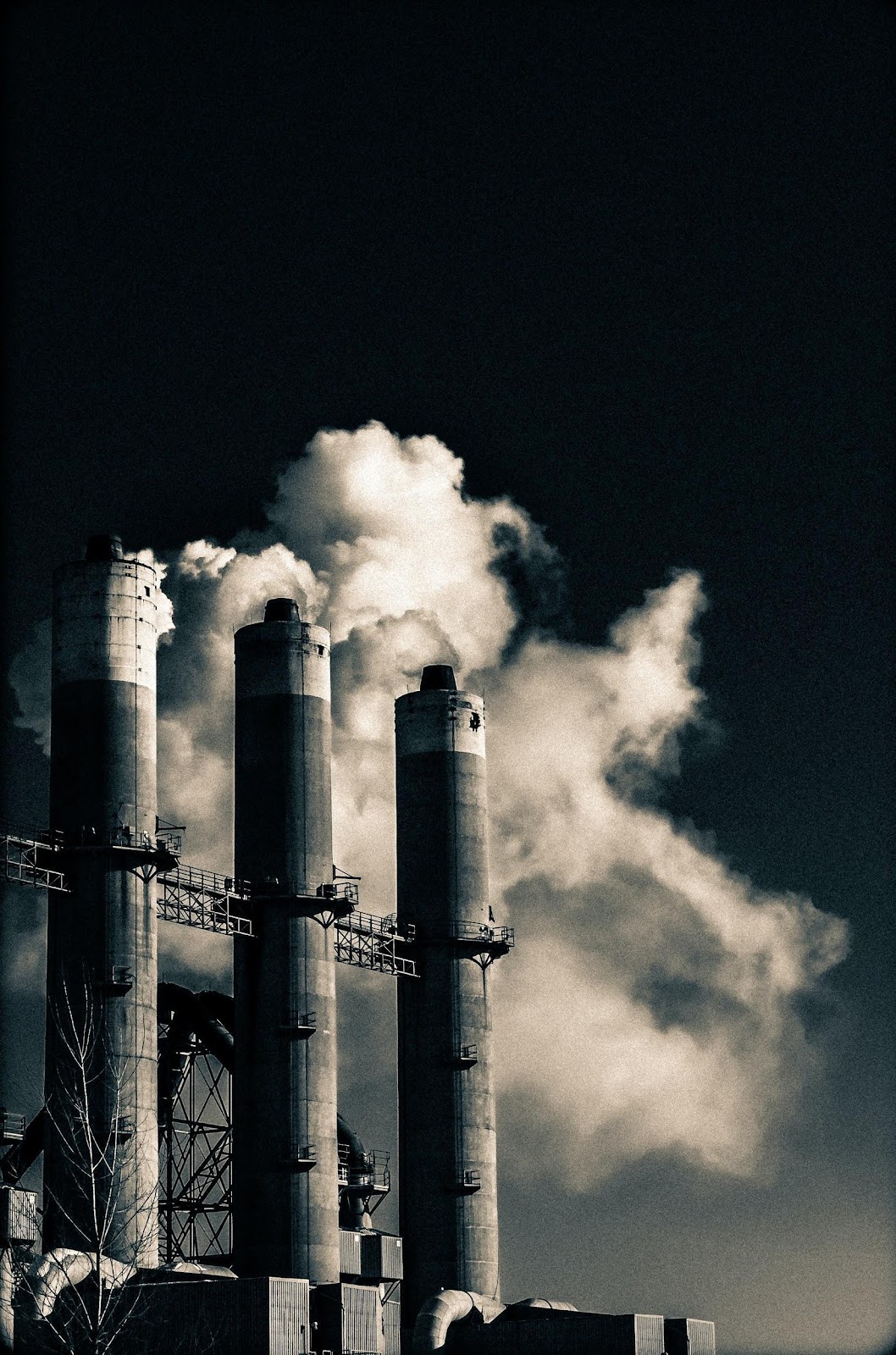  Smoke erupting factories