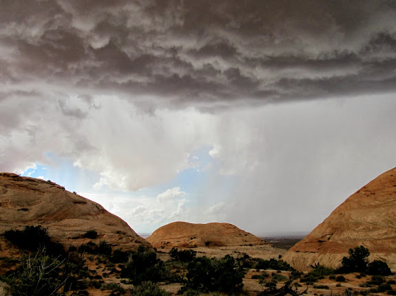 Dark storm clouds overhead