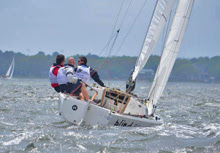 J/22 one-design sailboat- sailing upwind