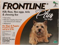 Frontline Plus Flea & Tick for Dogs Up to 22 lbs, 3 Month