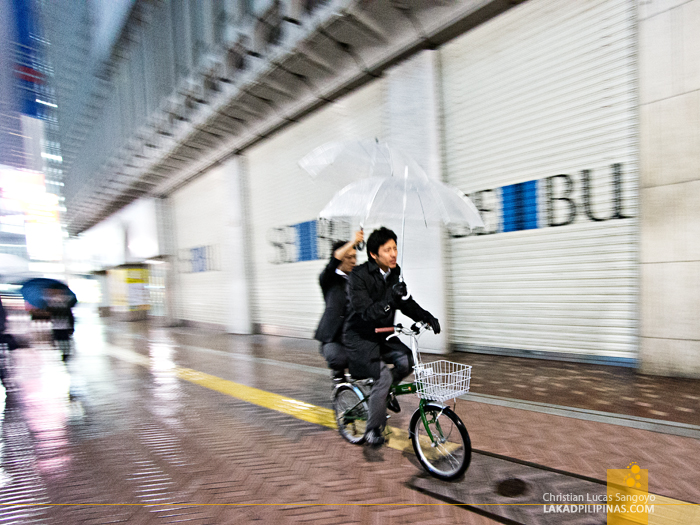 Riding in Tandem at Tokyo's Shibuya Crossing