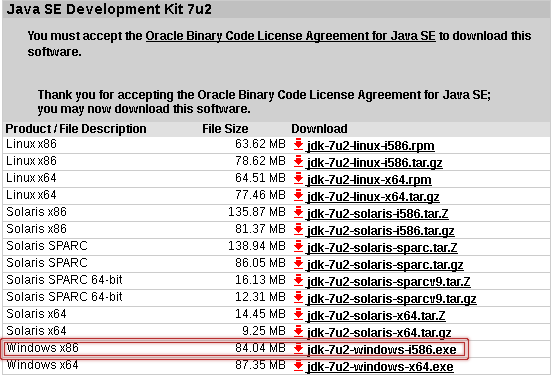 32bit windows javaSE
