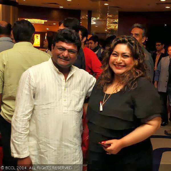 Sumit and Jojo during a Bengali movie Obhishopto Nighty's premiere in Kolkata.