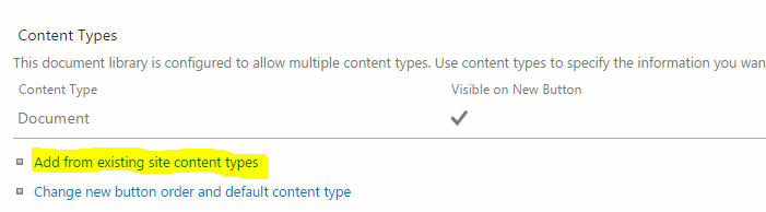 Add site content type