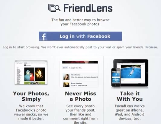 cara melihat foto facebook lebih nyaman dengan friendlens