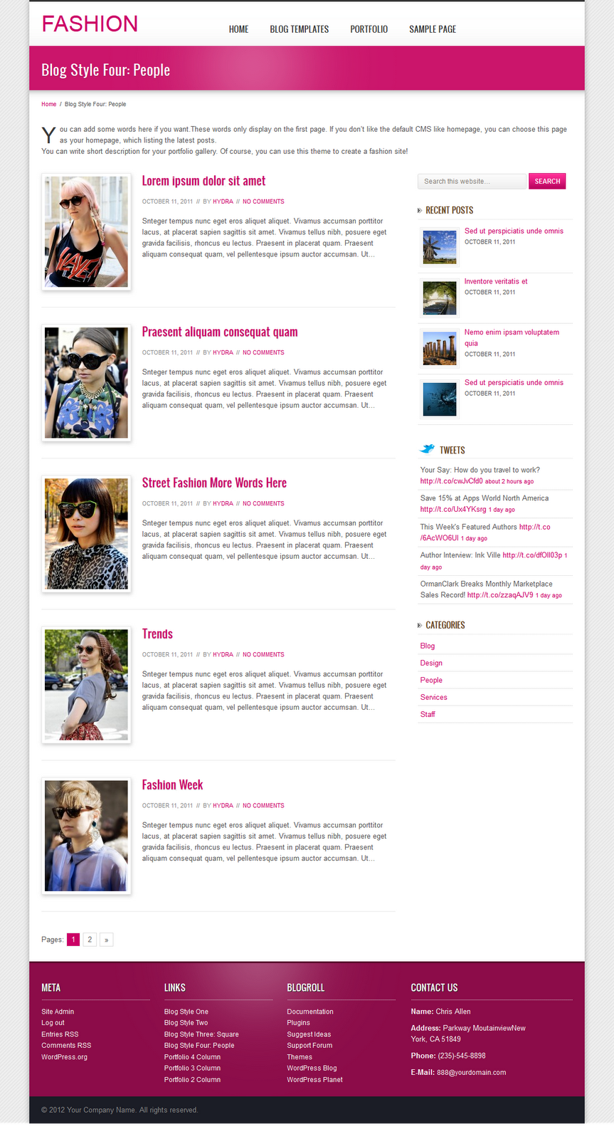 fashion blog WordPress theme