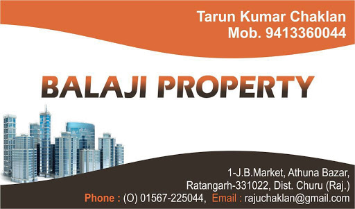 Balaji Property, ghantaghar road, near ganesh ji temple, Ratangarh, Rajasthan 331022, India, Property_Developer, state RJ