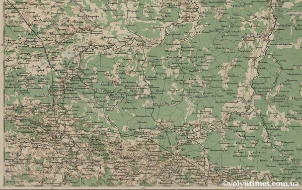 Фрагмент 16 аркуша Десятиверстної карти Росії розробленого П.Тутковським
