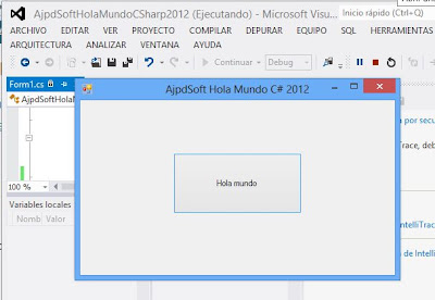 Mi primera aplicacin con Visual Studio .Net 2012, Hola mundo