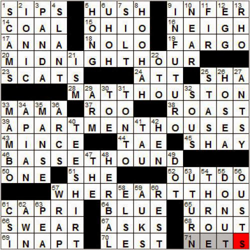 1025 11 New York Times Crossword Answers 25 Oct 11 Tuesday